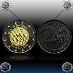 2 EVRO SLOVENIJA 2018 "SVETOVNI DAN ČEBEL" Black Rhodium + 24k Gold